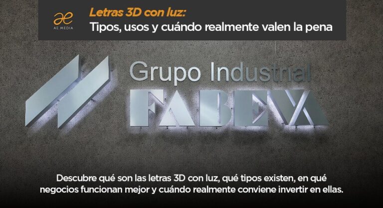 Letras 3D con luz: Tipos, usos y cuándo realmente valen la pena
