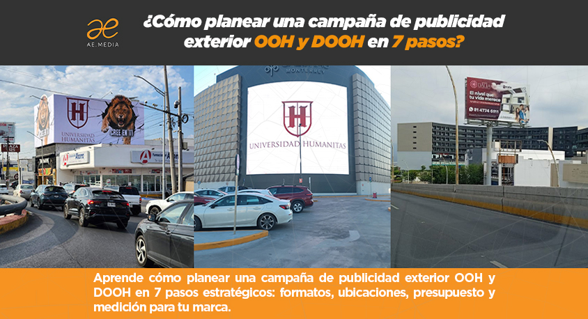 Planificación de una campaña de publicidad exterior con pantallas DOOH y carteleras OOH