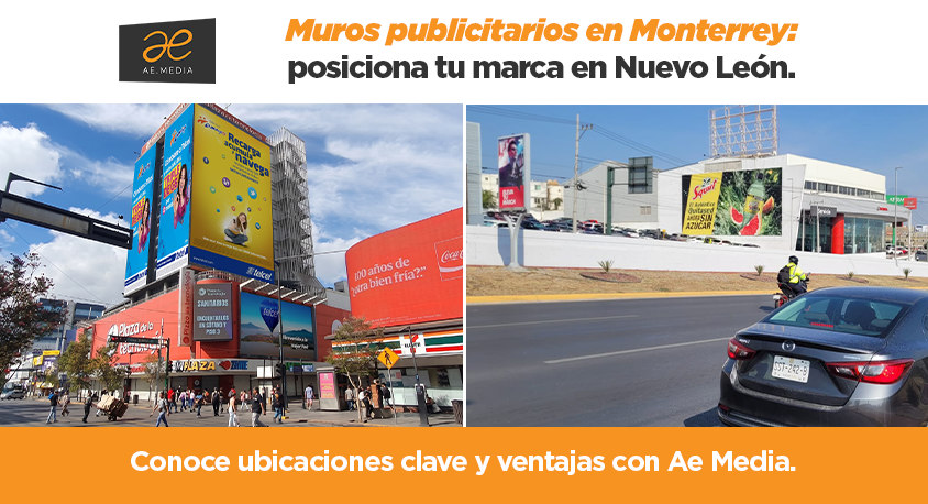 Mapa y corredores de alto tráfico vehicular para contratar muros publicitarios en Monterrey